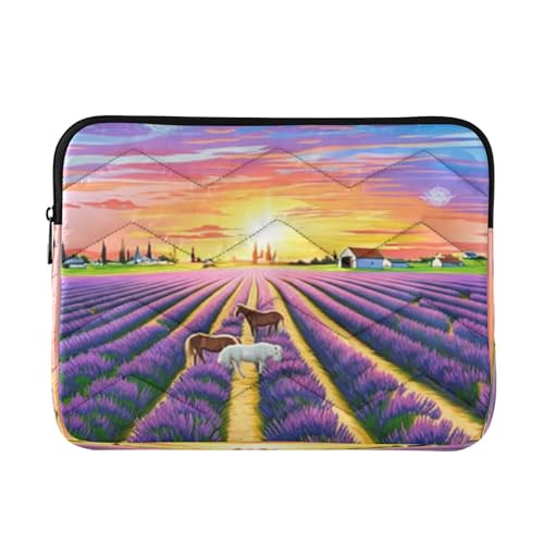 Sunset Lavender Fields Horses Computer Laptop Tasche, Schützende gepolsterte Laptoptasche 15 Zoll für Frauen Sunset Lavender Fields Horses Computer Laptop Tasche, Schützende gepolsterte Laptoptasche 15 Zoll für Frauen von RPLIFE