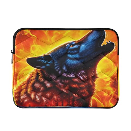 Wolf Howling Fiery Orange Laptop und Tablet Tasche Gesteppte Laptoptasche 15.6 für Damen Wolf Howling Fiery Orange Laptop und Tablet Tasche Gesteppte Laptoptasche 15.6 für Damen von RPLIFE