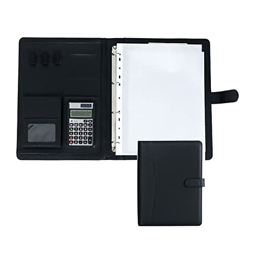 Zwischenablage-Ordner 4-Ringbuch Businessmappe Konferenz- und Präsentationsmappe for Dokumente Präsentationsmappen Visitenkarten(Black,12digit calculator) von RPXHZLKTM