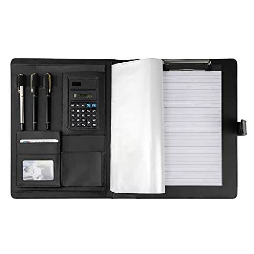 Zwischenablage-Ordner 4 Ringbuch Vegan Leder Binder Business Organizer Notizblock Halter Ordner(8digit calculator) von RPXHZLKTM