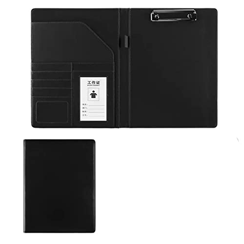 Zwischenablage-Ordner A4 Klemmbrett-Ordner mit Aufbewahrung Aufbewahrung Dokument Schreibblock Organizer Klemmbrett Kunstleder Ordner Foldover Folio(Black) von RPXHZLKTM