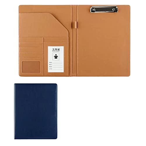 Zwischenablage-Ordner A4 Klemmbrett-Ordner mit Aufbewahrung Aufbewahrung Dokument Schreibblock Organizer Klemmbrett Kunstleder Ordner Foldover Folio(Blue) von RPXHZLKTM