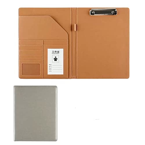 Zwischenablage-Ordner A4 Klemmbrett-Ordner mit Aufbewahrung Aufbewahrung Dokument Schreibblock Organizer Klemmbrett Kunstleder Ordner Foldover Folio(Gray) von RPXHZLKTM
