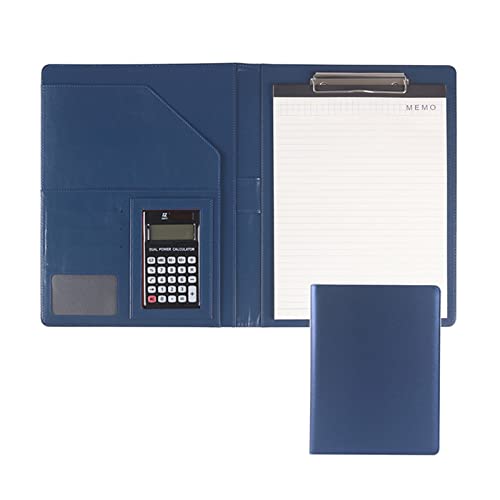 Zwischenablage-Ordner A4-Ordner Klemmbrett Ordner Konferenz Klemmbrett Foldover mit Cover Schreiben Arbeiten Nachfüllbar Organizer Portfolio(Blu,12digit calculator) von RPXHZLKTM