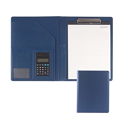 Zwischenablage-Ordner A4-Ordner Klemmbrett Ordner Konferenz Klemmbrett Foldover mit Cover Schreiben Arbeiten Nachfüllbar Organizer Portfolio(Blu,8digit calculator) von RPXHZLKTM