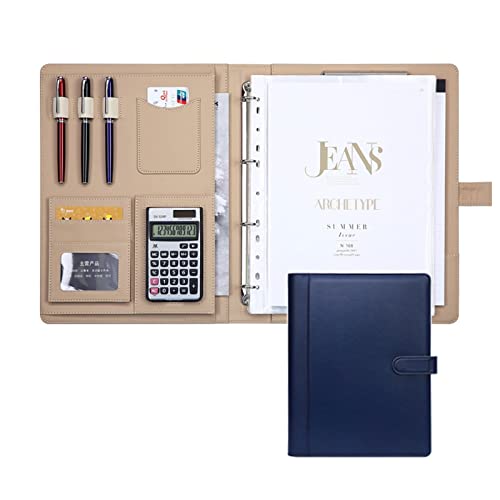 Zwischenablage-Ordner Business-Ordner A4 Executive-Datei Rechtsdokument Organizer mit Taschen(Blue,12digit calculator) von RPXHZLKTM