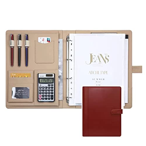 Zwischenablage-Ordner Business-Ordner A4 Executive-Datei Rechtsdokument Organizer mit Taschen(Brone,12digit calculator) von RPXHZLKTM