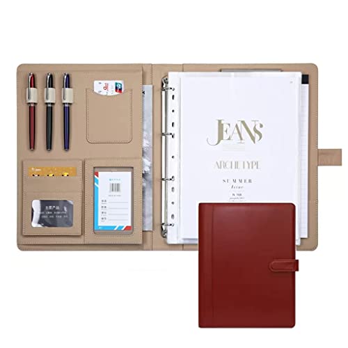 Zwischenablage-Ordner Business-Ordner A4 Executive-Datei Rechtsdokument Organizer mit Taschen(Brone,No calculator) von RPXHZLKTM