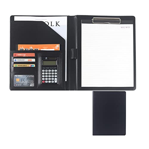 Zwischenablage-Ordner Klemmbrett-Ordner A4 Konferenzordner Ordner Arbeit Schreiben Foldover Klemmbrett Organizer(Black,12digit calculator) von RPXHZLKTM