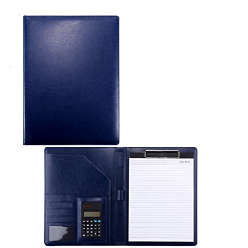 Zwischenablage-Ordner Konferenzmappe aus Kunstleder, for Umklappen, for Unternehmen und Büro, mit Tasche, for Dokumente, Lebensläufe(Blue,8digit calculator) von RPXHZLKTM