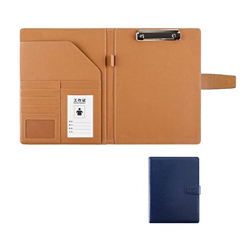 Zwischenablage-Ordner Kunstleder Ordner Lebenslauf Meeting A4 Schreibblock Zwischenablage Ordner Notizblock Clip Boards Organizer(Blue,No calculator) von RPXHZLKTM