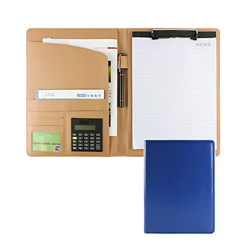 Zwischenablage-Ordner Lederordner Klemmbrett Klemmbrett Ordner for A4/US Letter Size Notebook Klappklemmbrett(Blue) von RPXHZLKTM