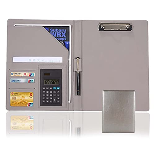 Zwischenablage-Ordner Ordner Binder Interview Lebenslauf Rechtliche Dokument Organizer Mit Zwischenablage Rechner Notizblock Ordner Tasche(Grey,8digit calculator) von RPXHZLKTM