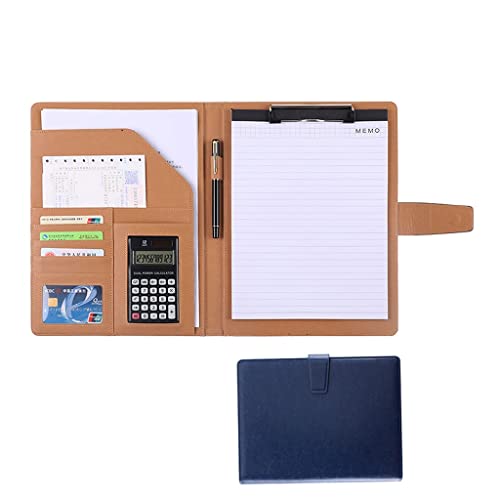 Zwischenablage-Ordner Ordner Binder Kunstleder Ordner for A4 Notebook Halter Business for Lebenslauf Legal Pad Interview(Blue,12digit calculator) von RPXHZLKTM