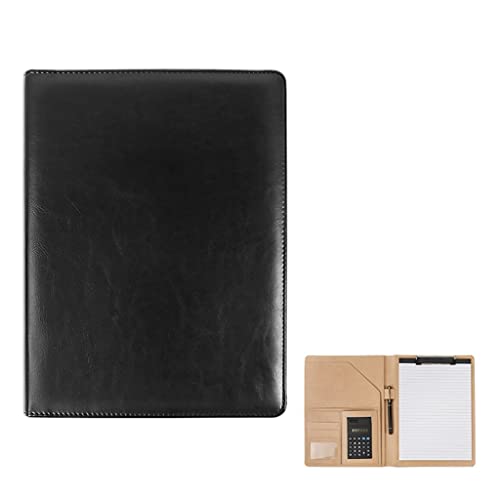 Zwischenablage-Ordner Ordner Business Case Organizer Tasche for Pad Notebook Lebenslauf Business Organizer Interview und Meeting(Black,8digit calculator) von RPXHZLKTM