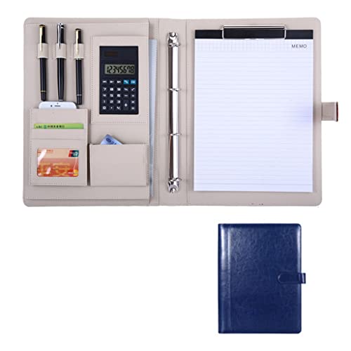 Zwischenablage-Ordner Ordner Professioneller Konferenz-Organizer Hülle Ringbuch Datei Lebenslauf Dokument Tasche(Blue,8digit calculator) von RPXHZLKTM