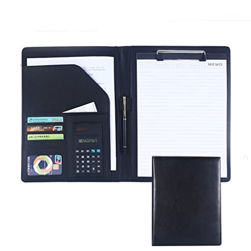 Zwischenablage-Ordner Ordnerhülle for juristische Dokumente, Organizer mit Klemmbrett im Letter-/A4-Format, Hartfaserplatte for das Business School-Büro(Black,8digit calculator) von RPXHZLKTM