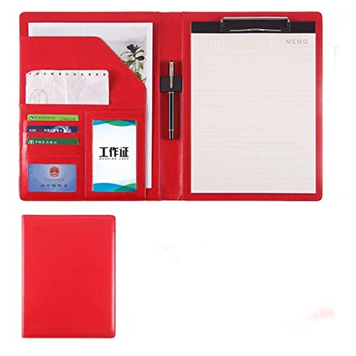 Zwischenablage-Ordner Präsentationsmappe A4, Dokumentenmappe, Sichtmappe, professionelle Konferenzmappe, Kunstleder(Red,No calculator) von RPXHZLKTM