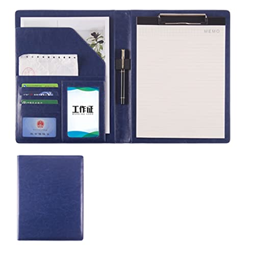 Zwischenablage-Ordner Zwischenablage Ordner A4 Leder Konferenz Notizblock Veranstalter Karte Halter for Business Schule Büro Konferenz(Blue,No calculator) von RPXHZLKTM