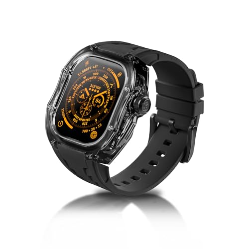RYUEUYA Rugged Durchsichtige Schutzhülle mit Armband mit Apple Watch Serie Ultra 2/1 49mm, Gehäuse Robust Hülle für die iWatch, B-BR RYUEUYA Rugged Durchsichtige Schutzhülle mit Armband mit Apple Watch Serie Ultra 2/1 49mm, Gehäuse Robust Hülle für die iWatch, B-BR von RR YUEUYA