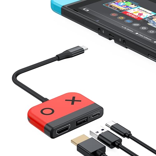 RREAKA Switch Dock for Nintendo Switch OLED, 3 in 1 Switch TV Adapter with 4K HDMI, USB 3.0 Port, Type C 100W Charging, Portable Switch Docking Station Travel, for Samsung Dex S24, MacBook RREAKA Switch Dock for Nintendo Switch OLED, 3 in 1 Switch TV Adapter with 4K HDMI, USB 3.0 Port, Type C 100W Charging, Portable Switch Docking Station Travel, for Samsung Dex S24, MacBook von RREAKA
