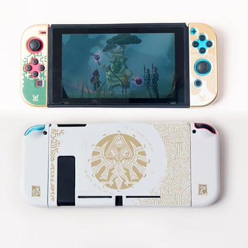 RREAKA Switch Zelda Case, Zelda Tears of The Kingdom Switch Protective Case, Portable Hard Shell Switch Accessory Case for Joy Con and Console, Dockable White Case for Nintendo Switch von RREAKA