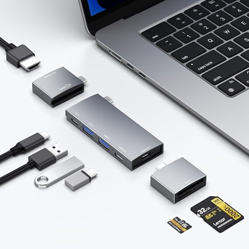 RREAKA USB C Hub für MacBook, USB-C Hub 7-in-2, für Thunderbolt 4 USB C Port, 4K 60Hz HDMI, 2 USB C, 2 USB A Datenanschlüsse microSD SD Kartenleser für MacBook Pro 13 Zoll, MacBook Air iPad Dell RREAKA USB C Hub für MacBook, USB-C Hub 7-in-2, für Thunderbolt 4 USB C Port, 4K 60Hz HDMI, 2 USB C, 2 USB A Datenanschlüsse microSD SD Kartenleser für MacBook Pro 13 Zoll, MacBook Air iPad Dell von RREAKA