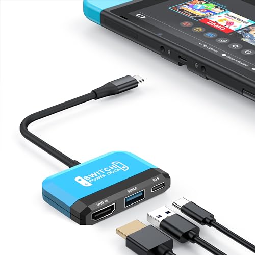 Switch Dock for Nintendo Switch OLED, 3 in 1 Switch TV Adapter with 4K HDMI, USB 3.0 Port, Type C 100W Charging, Portable Switch Docking Station Travel, for Samsung Dex S24, MacBook Switch Dock for Nintendo Switch OLED, 3 in 1 Switch TV Adapter with 4K HDMI, USB 3.0 Port, Type C 100W Charging, Portable Switch Docking Station Travel, for Samsung Dex S24, MacBook von RREAKA