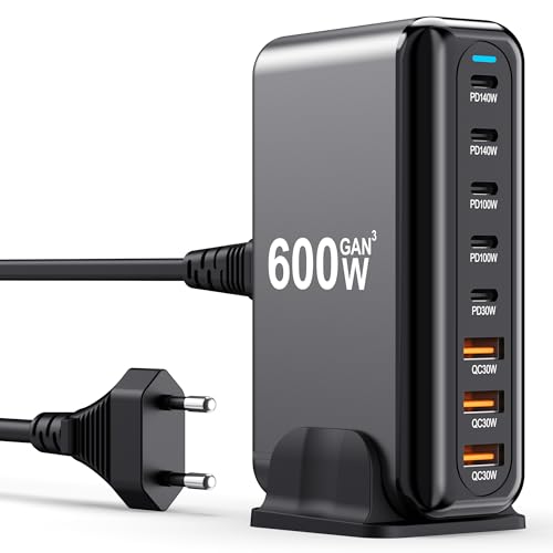 USB C Ladegerät 600W 8-Port USB C 100W Netzteil Adapter Mehrfach Ladegerät mit 5 USB-C und 3 USB-A Schnellladegerät PD 3.1 Charger 140W Power Type C Netzteil für MacBook, Laptop, iPhone, iPad, Samsung USB C Ladegerät 600W 8-Port USB C 100W Netzteil Adapter Mehrfach Ladegerät mit 5 USB-C und 3 USB-A Schnellladegerät PD 3.1 Charger 140W Power Type C Netzteil für MacBook, Laptop, iPhone, iPad, Samsung von RREAKA