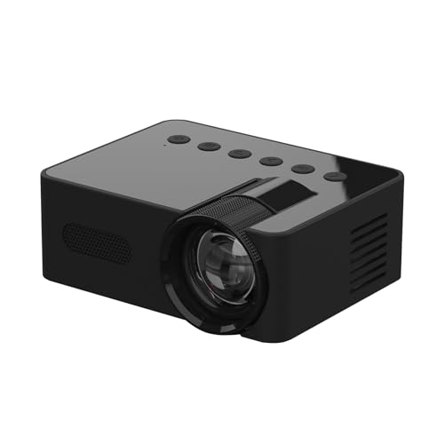 RRXIMHTT Mini-Projektor, 1080P HD, tragbarer Filmprojektor, 5 V, 2 A, Augenschutz, Heimkino-Projektor, LED-Projektor mit USB-3,5-mm-Kopfhörer-Schnittstellen, eingebauter 4Ω 2-W-Lautsprecher, für von RRXIMHTT
