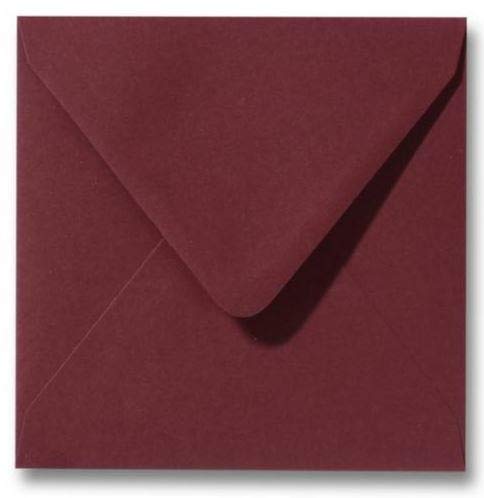 Luxuriöse quadratische Briefumschläge, 14 x 14 cm, 140 x 140 mm, Bordeauxrot, 25 Stück von RS C&C