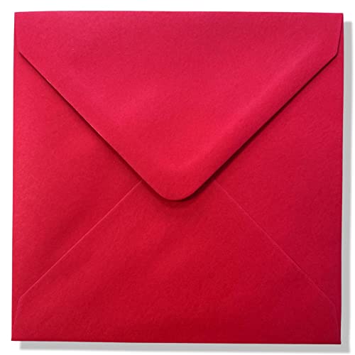 Luxuriöse quadratische Briefumschläge, 14 x 14 cm, 140 x 140 mm, Rot, 25 Stück von RS C&C
