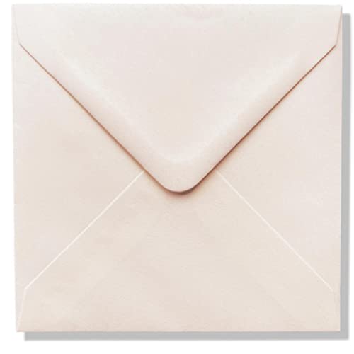 Luxuriöse quadratische Briefumschläge, 15 x 15 cm, 110 g/m², 5,9 Zoll, Elfenbein/Creme, 500 Stück von RS C&C