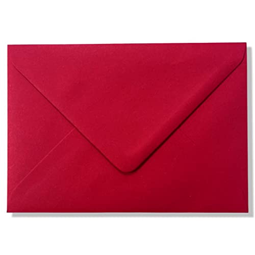 Luxus-Briefumschläge, C6, 162 x 114 mm, 100 g/m², 16,2 x 11,4 cm, Rot, 200 Stück von RS C&C