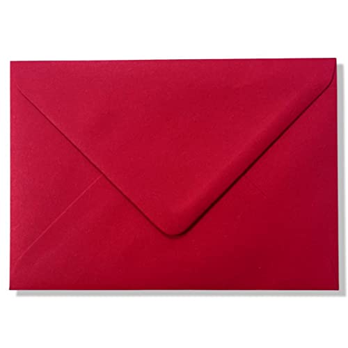 Luxus-Briefumschläge, C6, 162 x 114 mm, 100 g/m², 16,2 x 11,4 cm, Rot, 25 Stück von RS C&C