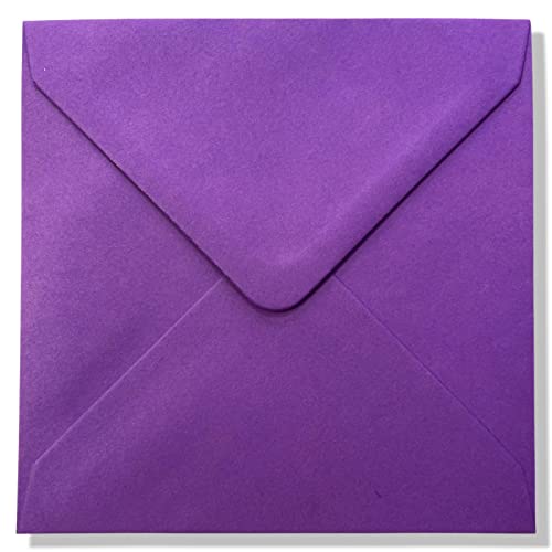 Luxus Quadratische Briefumschläge 14 x 14 cm 140 x 140 mm 110 GSM (lila, 50) von RS C&C