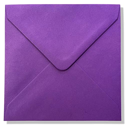 Quadratische Briefumschläge, 14 x 14 cm, Violett, 25 Stück von RS C&C
