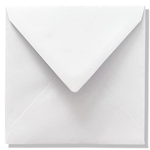 Quadratische Briefumschläge, 16 x 16 cm, 110 g/m², 160 x 160 mm, Weiß, 100 Stück von RS C&C