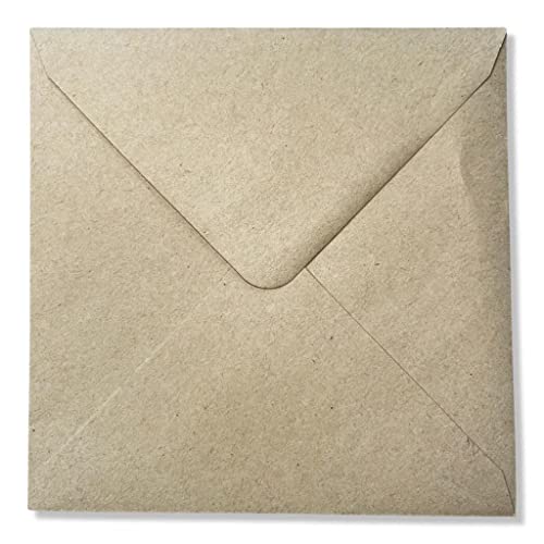 Quadratische Luxus-Umschläge - 14 x 14 cm - 140 x 140 mm - 110 g/m² (Kraft, 100) von RS C&C