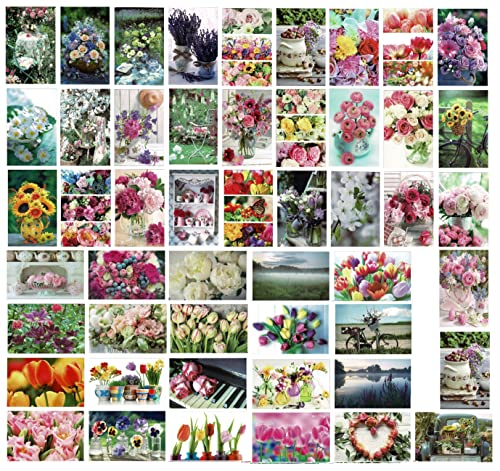 RS C&C Luxuriöse Grußkarten - Blanko Blumen - 17x12cm - Gepolsterte Karten ohne Text - Blumen Assorti von RS C&C