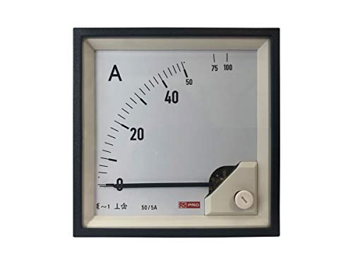 RS PRO Amperemeter 10 (Input) A, 100 (Scle) A, 50/5 (CT) A AC Dreheisen, 92mm x 92mm T. 54 (<30 A) mm, 62 (30 von RS PRO