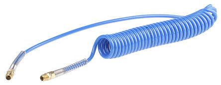 RS PRO CPC Polyurethan Spiralschlauch Blau mit BSPT 3/8 Anschluss, Innen-Ø 8mm x 4m, 10bar von RS PRO