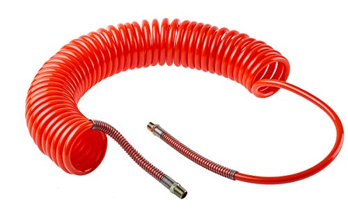 RS PRO CPC Polyurethan Spiralschlauch Rot mit 1/4-Zoll-BSPT-Außengewinde Anschluss, Innen-Ø 6.5mm x 6m, 10bar von RS PRO