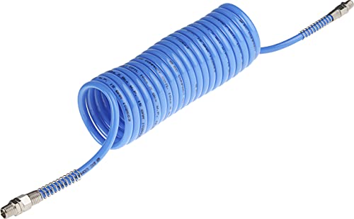 RS PRO PA Spiralschlauch Blau mit BSP 1/4" Außengewinde Anschluss, Innen-Ø 8mm x 3.6m, 15bar von RS PRO