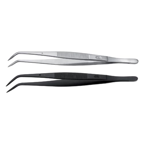 RSG PTFE-Beschichtet Gebogene Spitz Pinzette, 105mm Länge, 5 Stück von RSG