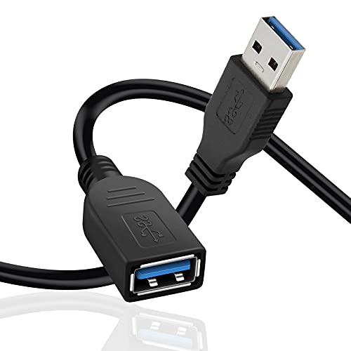 RSHTECH USB Verlängerung Kabel 3M (9ft) USB 3.0 Kabel Verlängerung A Stecker auf A Buchse USB Extension Cable mit Alluminiumsteckern für Kartenlesegerät,Tastatur, Drucker, Scanner, RSH-3M von RSHTECH