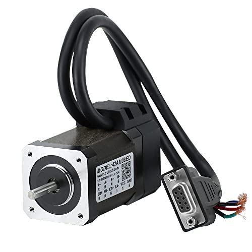 RTELLIGENT Nema 17 Closed Loop Schrittmotor 0.8NM 5mm Wellendurchmesser Bipolar mit Encoder Feedback mit 3 Meter Encoder Verlängerungskabel für 3D Drucker (42AM08ED) von RTELLIGENT