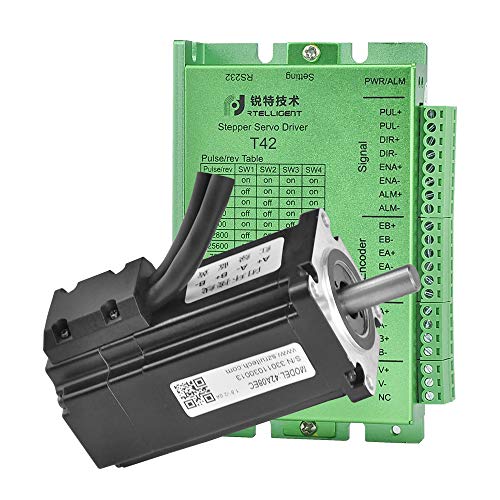 RTELLIGENT Nema 17 Schrittmotor mit geschlossenem Regelkreis und Treibersatz 80 Ncm 2,8 A 8 mm Welle 85 mm Motorlänge mit Encoder-Feedback 24 V - 50 V Gleichstrom für 3D-Drucker-CNC-Maschine von RTELLIGENT
