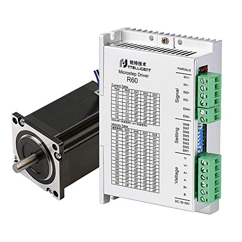RTELLIGENT Nema 23 Schrittmotor und Treiber Kit 3NM 57x57x100mm Größe 8mm Welle Hybrid Digital 1.4-5.6A Stromversorgung für CNC Laser Maschine von RTELLIGENT