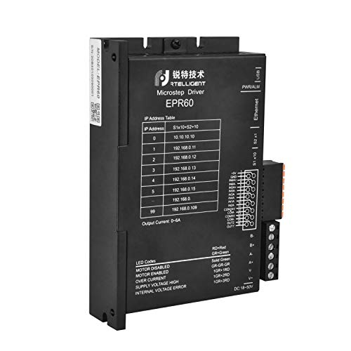 Rtelligent EPR60 Modbus Stepper-Treiber übernehmen das MODBUS/TCP-Protokoll Standard-Ethernet-Schnittstelle 24-50 VDC Spannung 6A Strom Motorcontroller für Produktionslinie / 3C-Elektrogeräte von RTELLIGENT